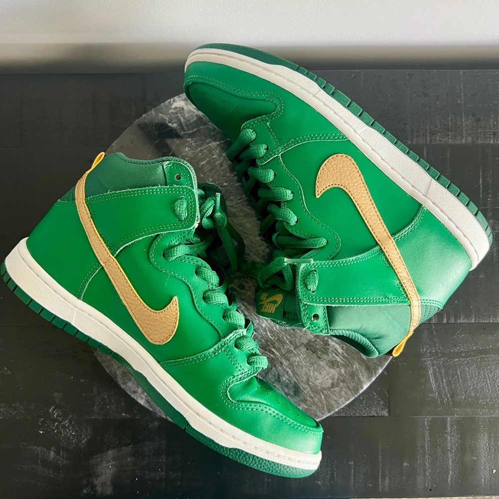 Nike Dunk Pro SB High Men’s Size 7 St. Patty’s Day 305050-373 Green Gold